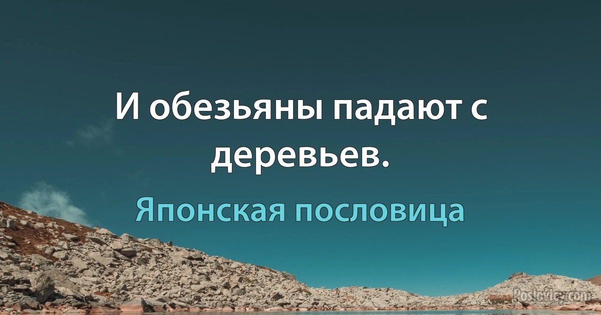 И обезьяны падают с деревьев. (Японская пословица)