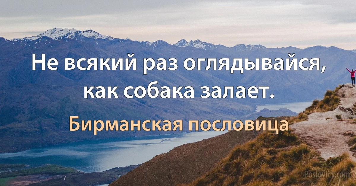 Не всякий раз оглядывайся, как собака залает. (Бирманская пословица)