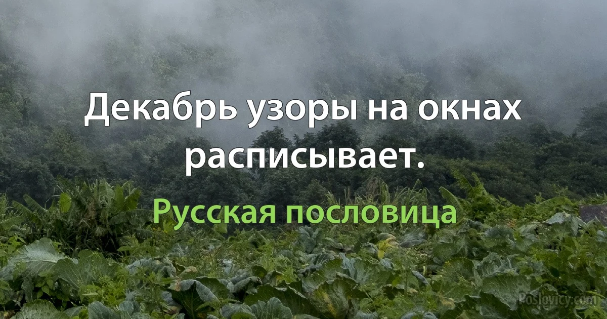 Декабрь узоры на окнах расписывает. (Русская пословица)