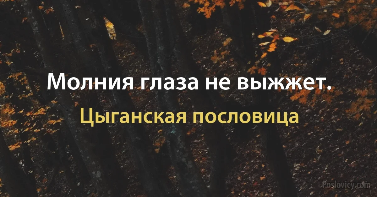 Молния глаза не выжжет. (Цыганская пословица)