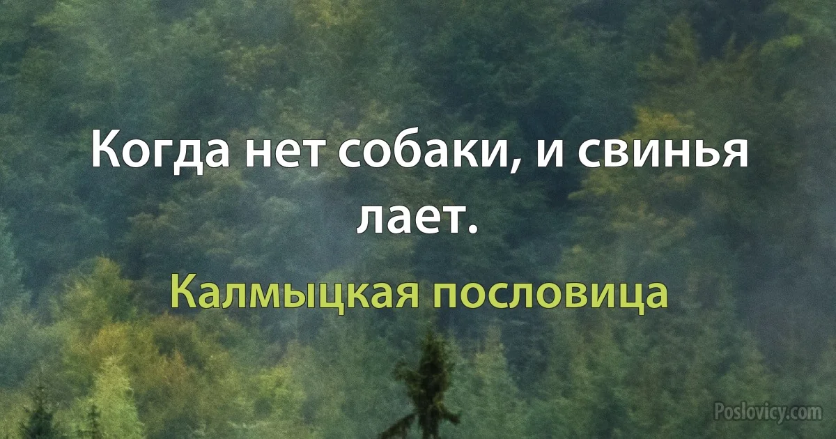 Когда нет собаки, и свинья лает. (Калмыцкая пословица)