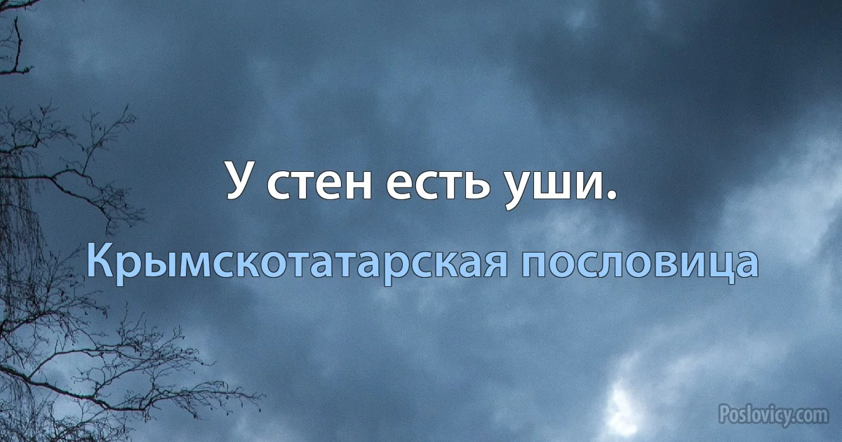 У стен есть уши. (Крымскотатарская пословица)