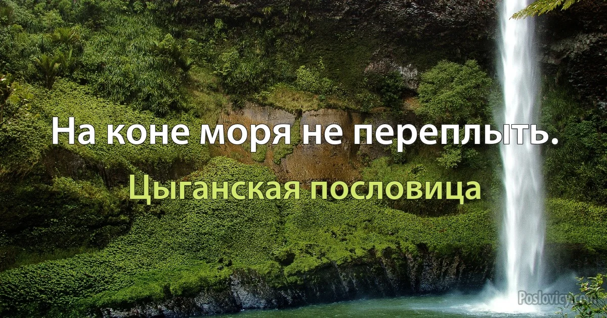 На коне моря не переплыть. (Цыганская пословица)