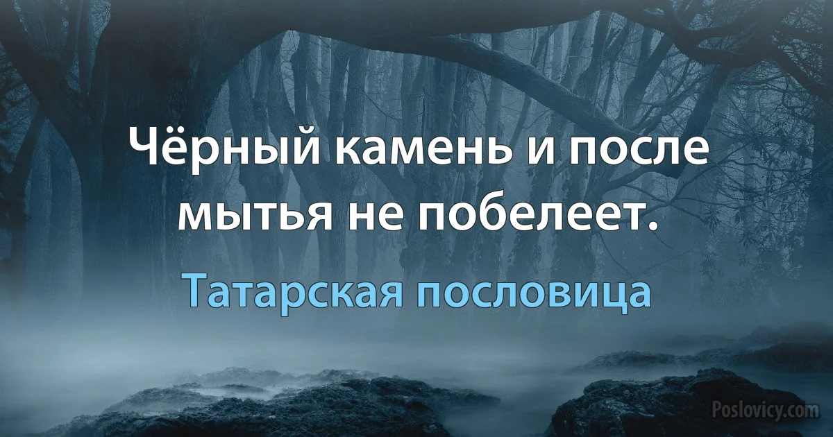 Чёрный камень и после мытья не побелеет. (Татарская пословица)