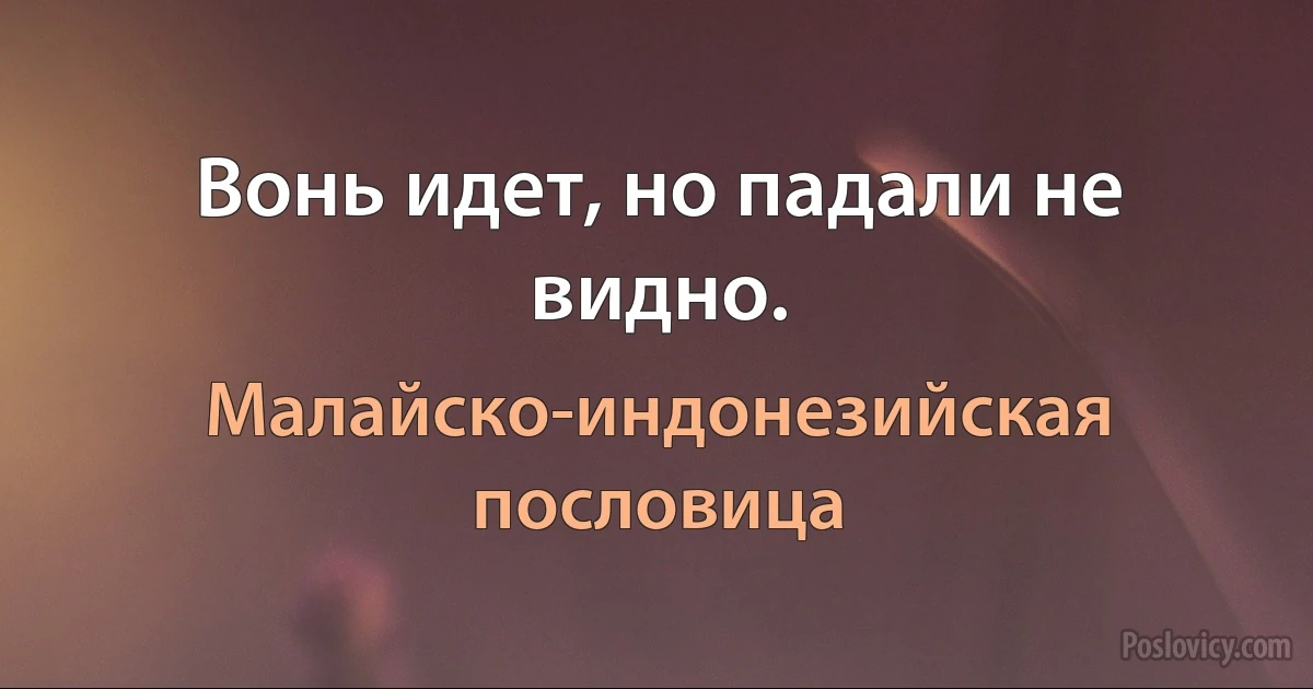 Вонь идет, но падали не видно. (Малайско-индонезийская пословица)