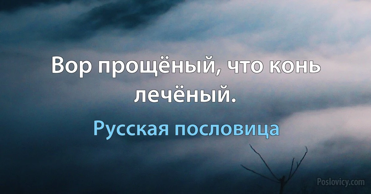 Вор прощёный, что конь лечёный. (Русская пословица)