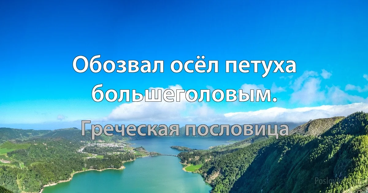 Обозвал осёл петуха большеголовым. (Греческая пословица)