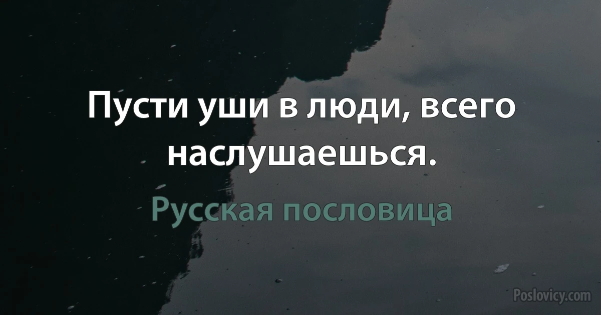 Пусти уши в люди, всего наслушаешься. (Русская пословица)