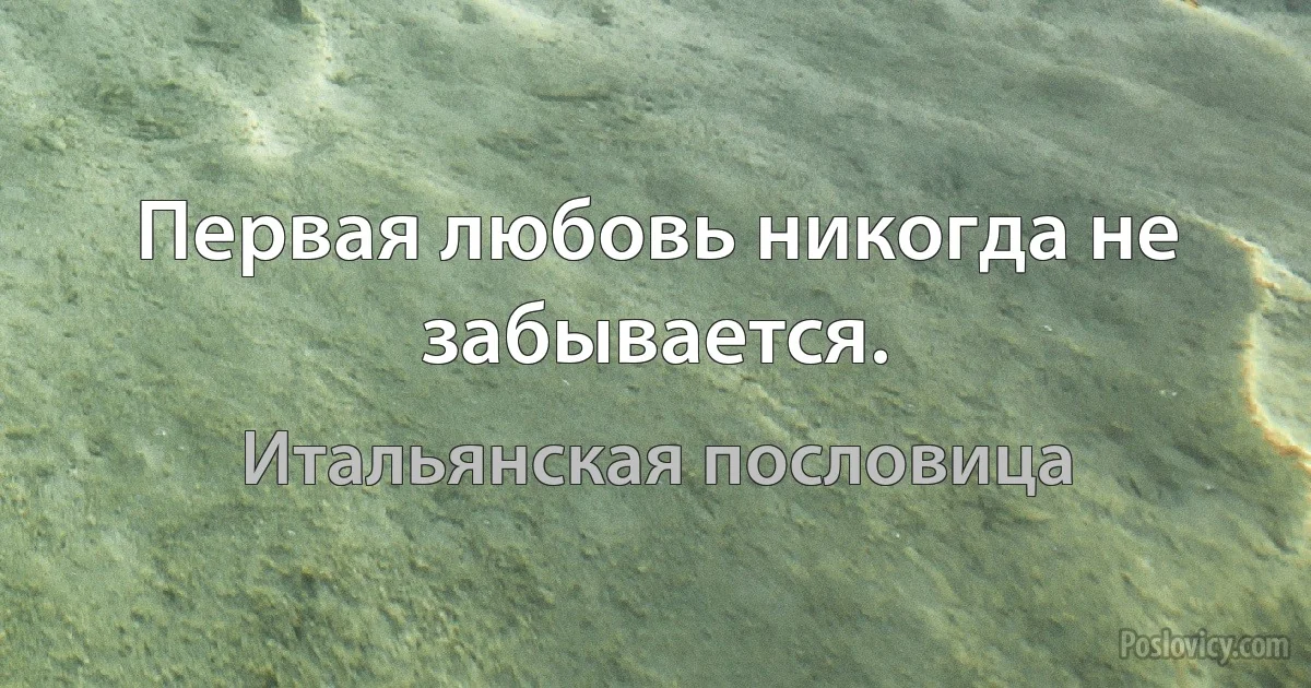 Первая любовь никогда не забывается. (Итальянская пословица)