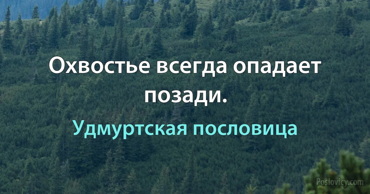 Охвостье всегда опадает позади. (Удмуртская пословица)