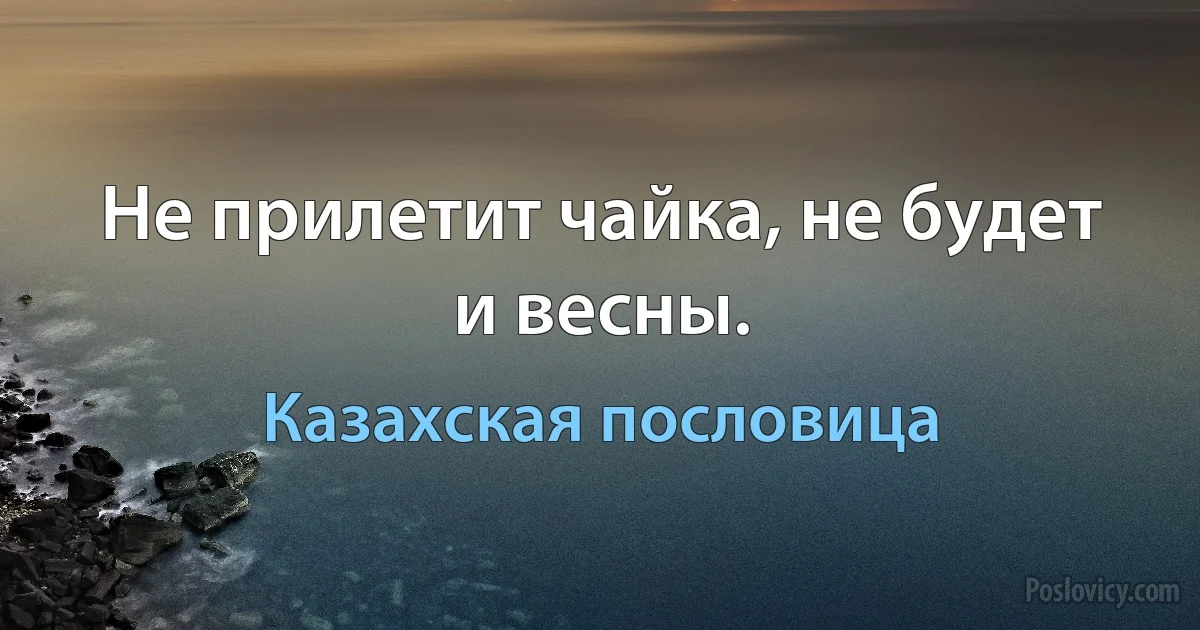 Не прилетит чайка, не будет и весны. (Казахская пословица)