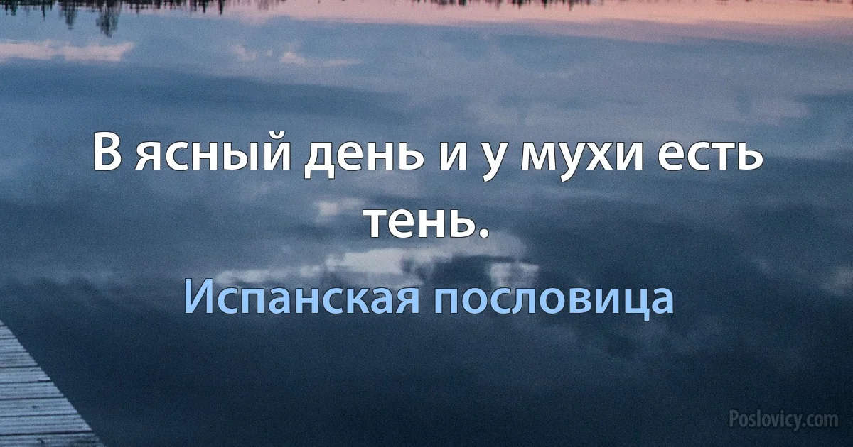 В ясный день и у мухи есть тень. (Испанская пословица)