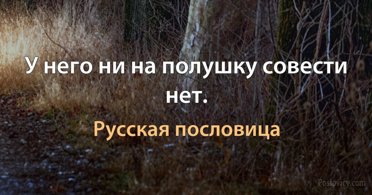 У него ни на полушку совести нет. (Русская пословица)