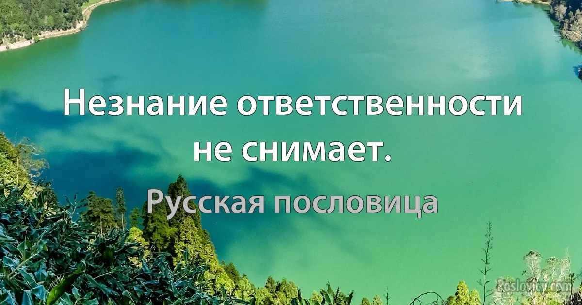 Незнание ответственности не снимает. (Русская пословица)