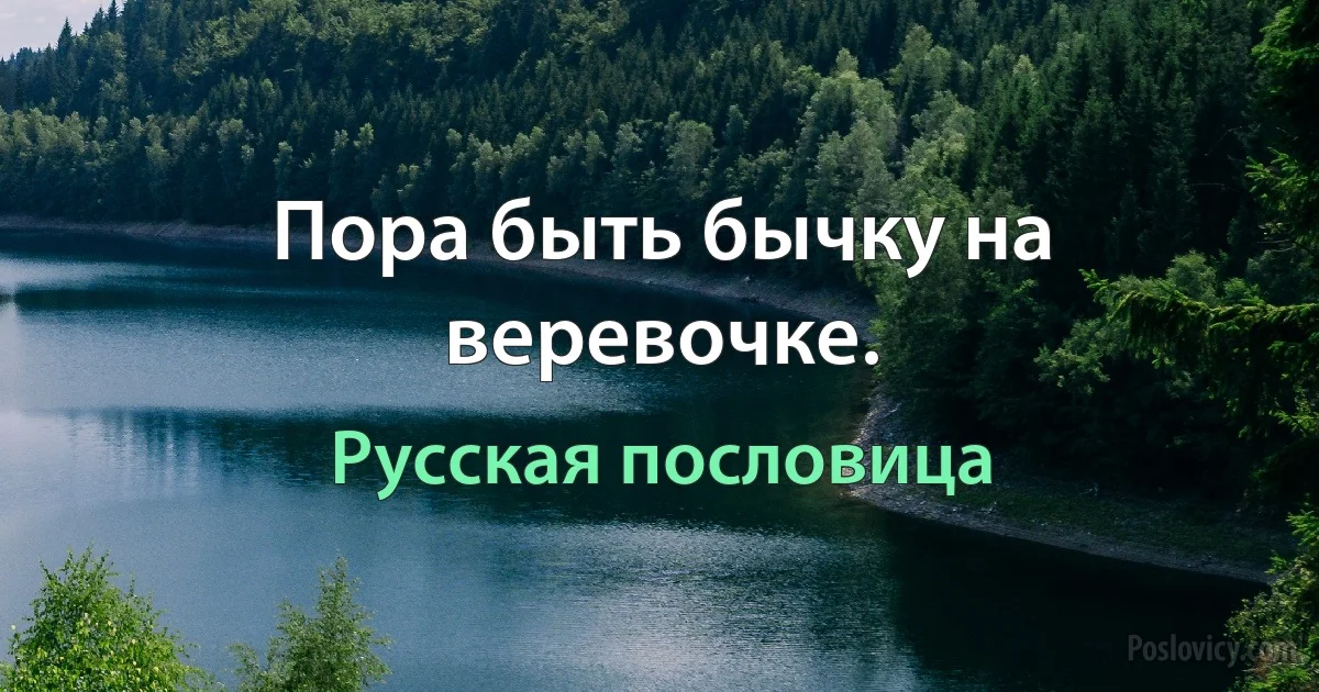 Пора быть бычку на веревочке. (Русская пословица)