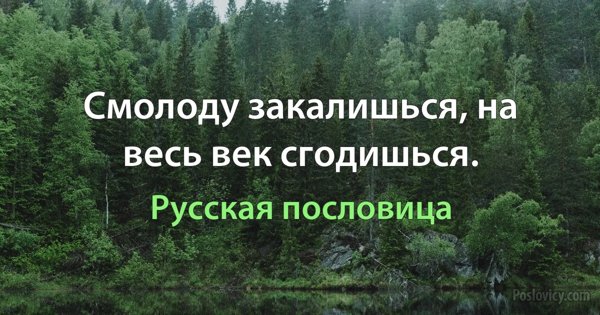 Смолоду закалишься, на весь век сгодишься. (Русская пословица)