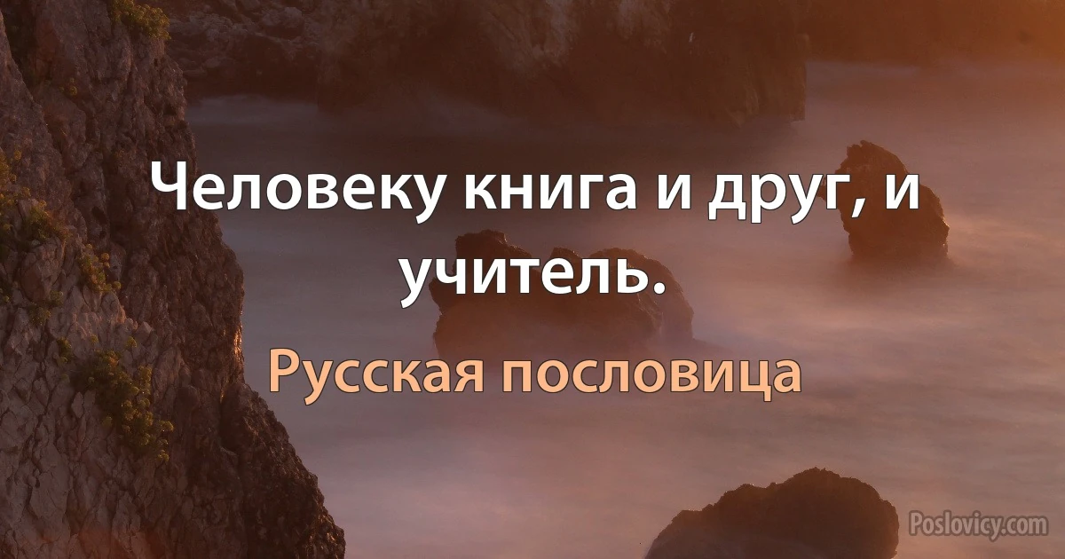 Человеку книга и друг, и учитель. (Русская пословица)