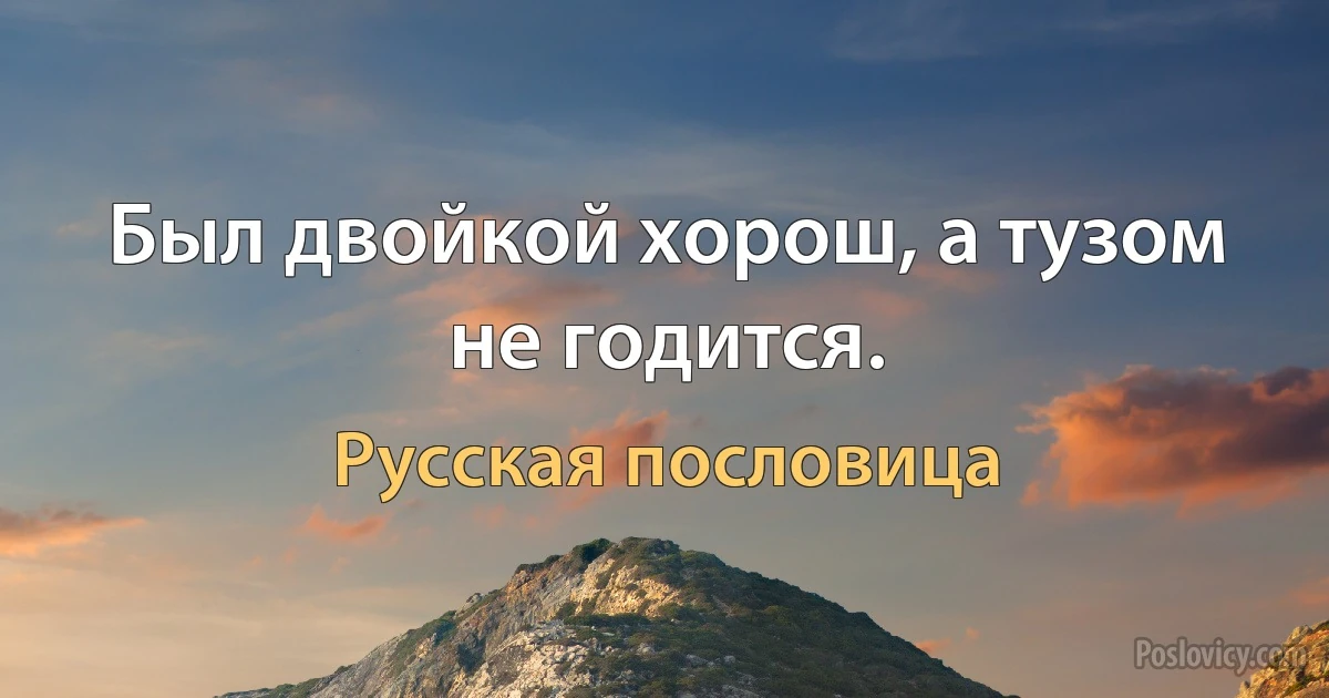 Был двойкой хорош, а тузом не годится. (Русская пословица)