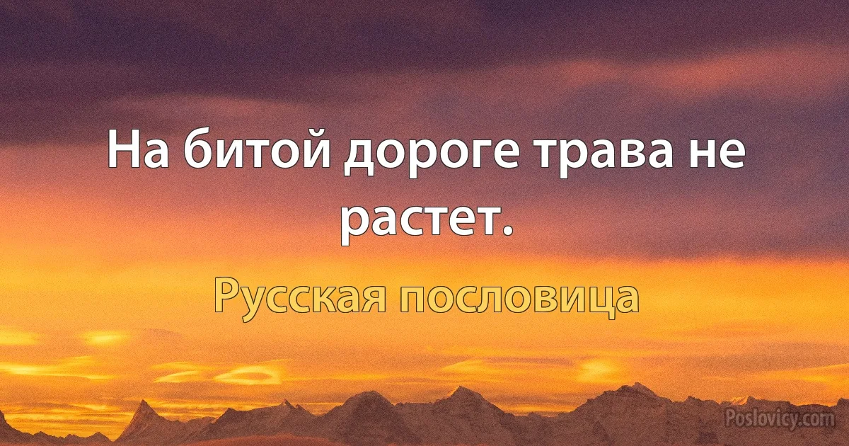 На битой дороге трава не растет. (Русская пословица)