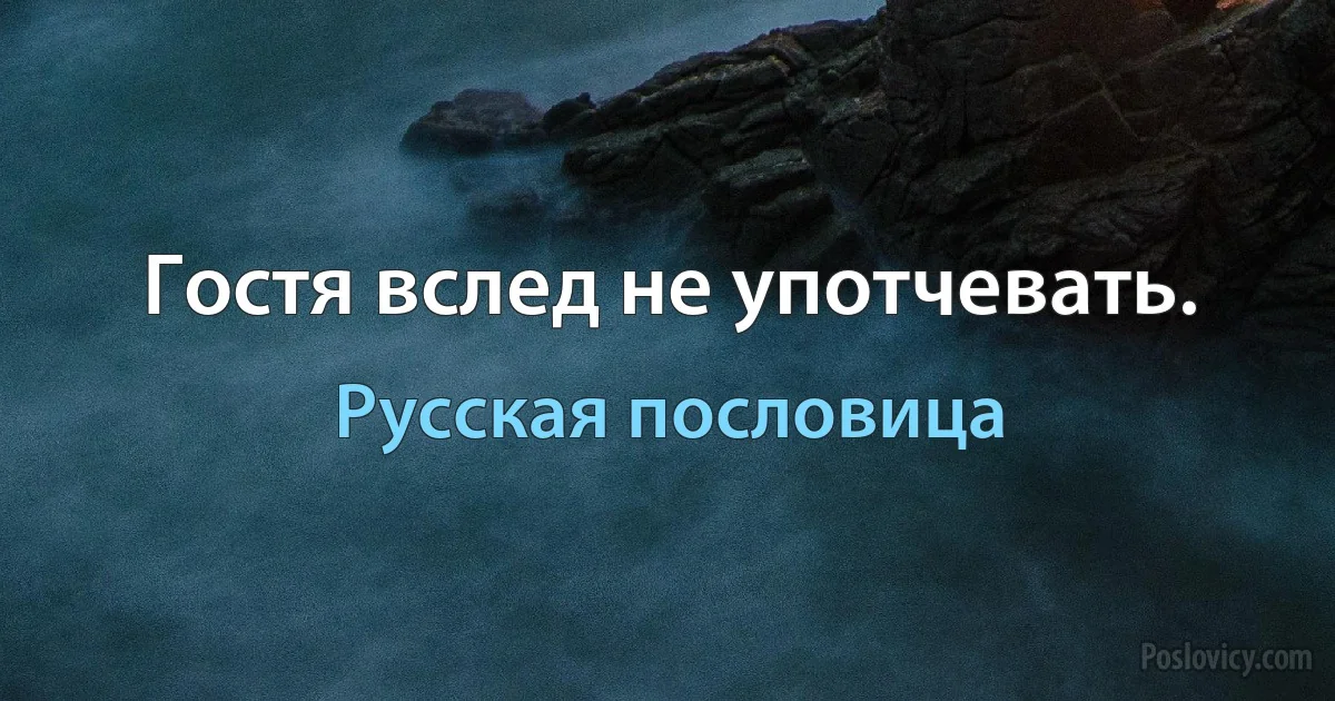 Гостя вслед не употчевать. (Русская пословица)