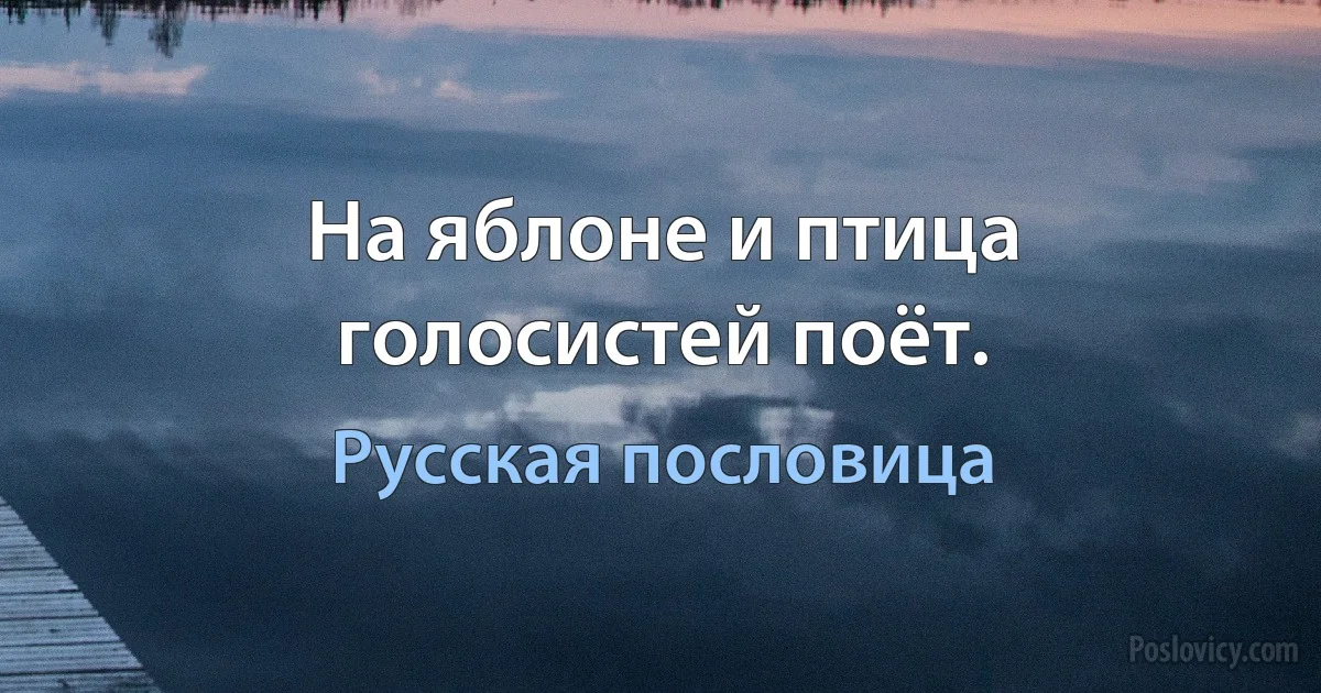 На яблоне и птица голосистей поёт. (Русская пословица)