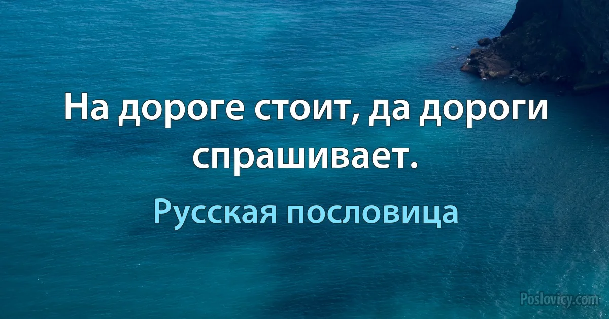 На дороге стоит, да дороги спрашивает. (Русская пословица)