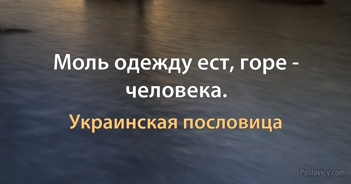 Моль одежду ест, горе - человека. (Украинская пословица)