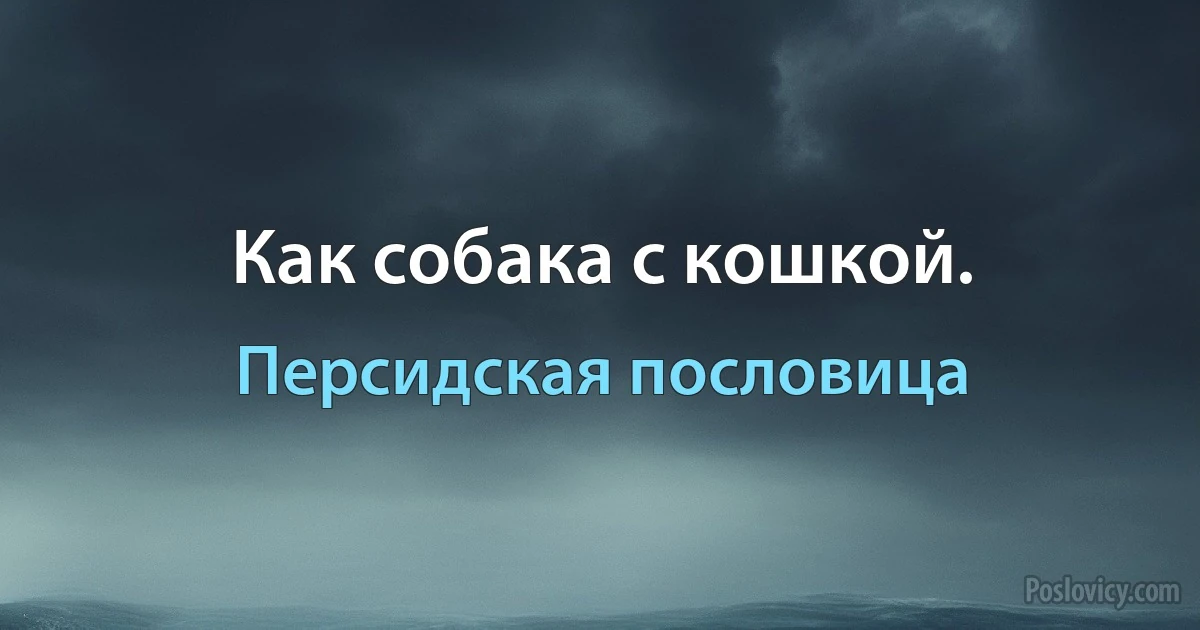 Как собака с кошкой. (Персидская пословица)