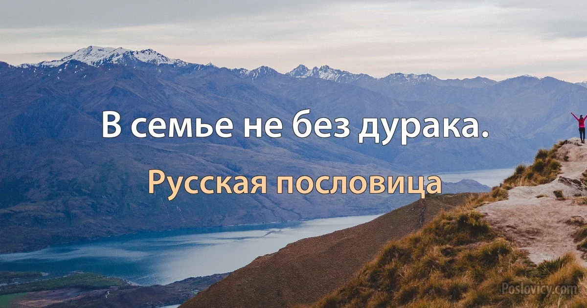 В семье не без дурака. (Русская пословица)