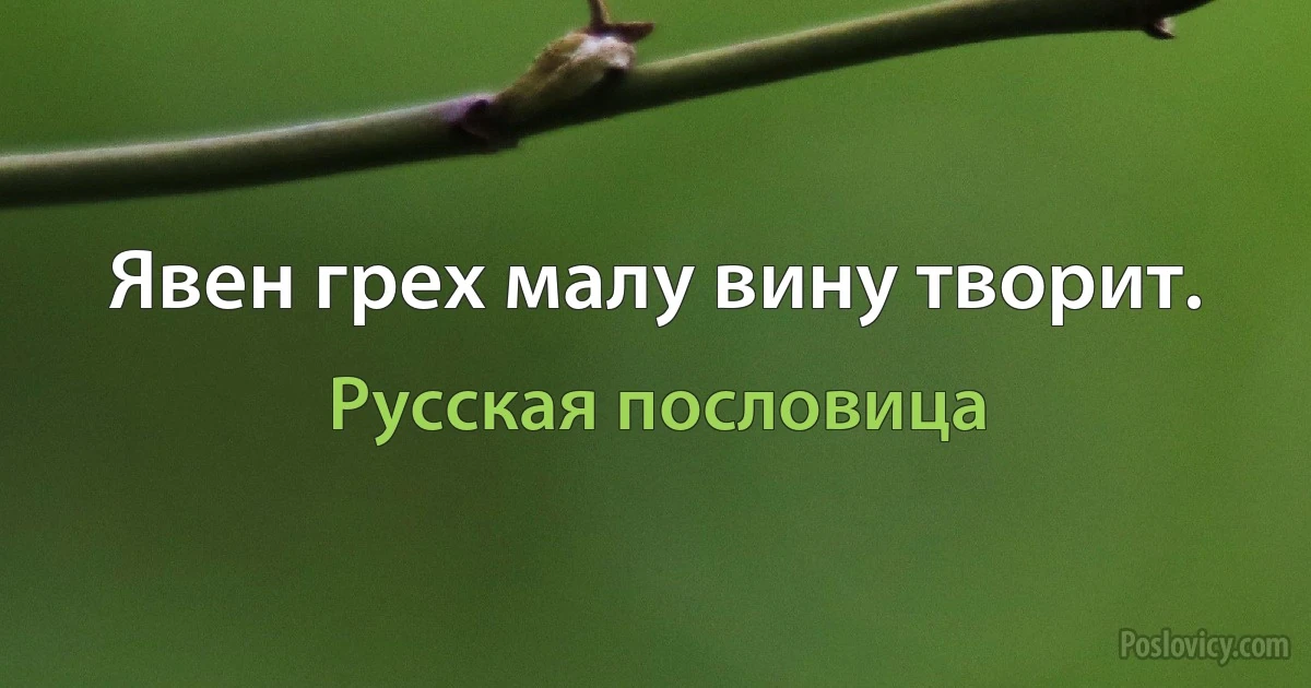 Явен грех малу вину творит. (Русская пословица)