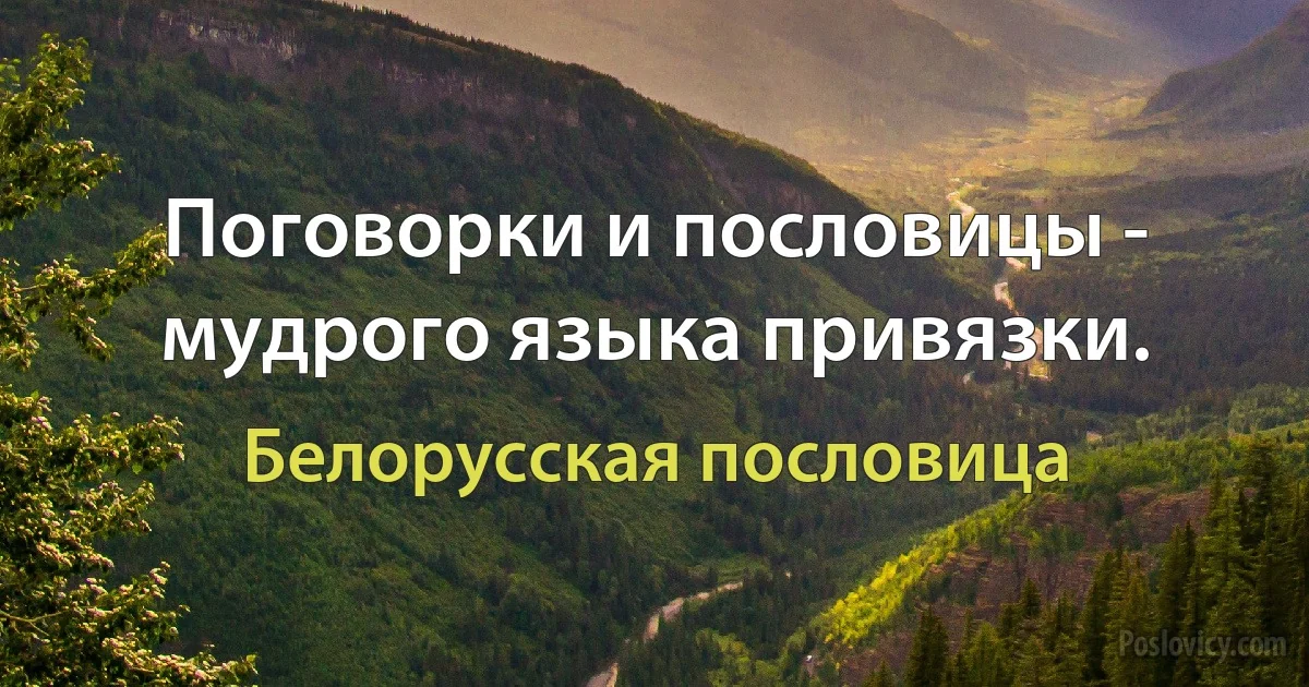 Поговорки и пословицы - мудрого языка привязки. (Белорусская пословица)