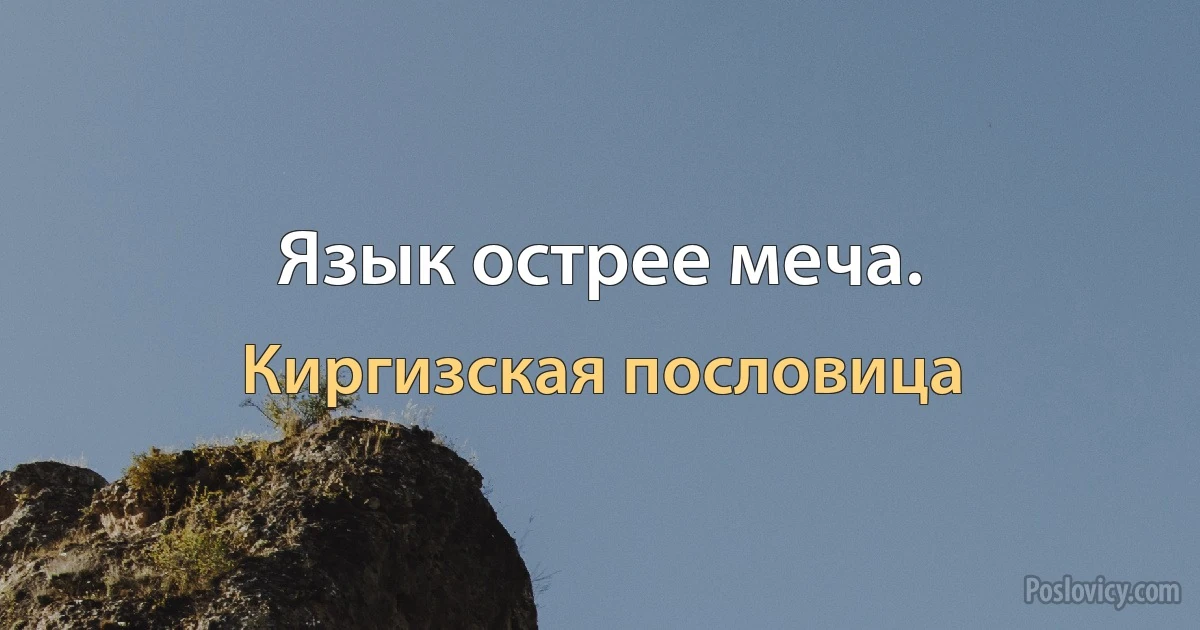 Язык острее меча. (Киргизская пословица)