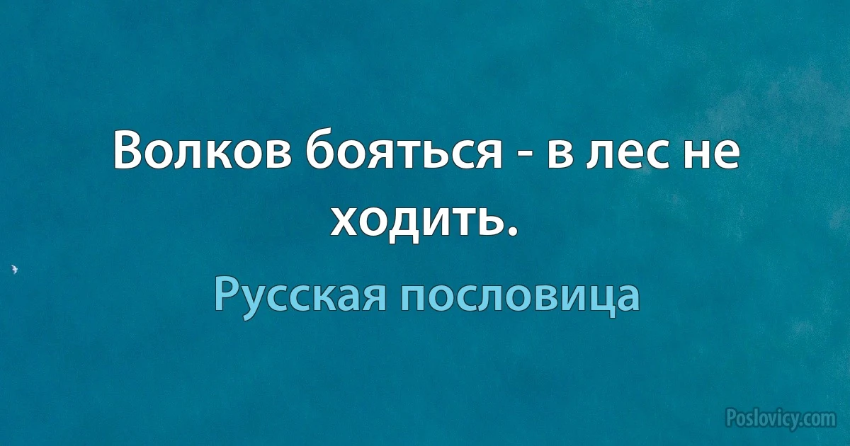 Волков бояться - в лес не ходить. (Русская пословица)