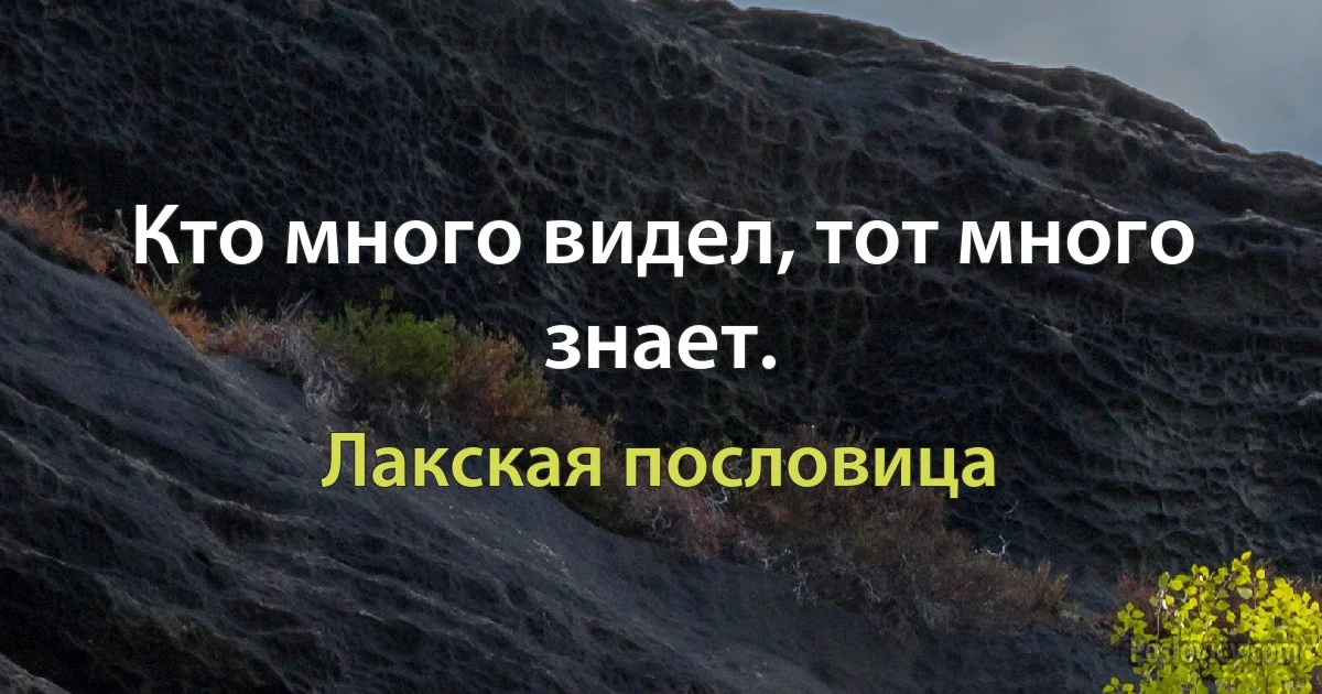 Кто много видел, тот много знает. (Лакская пословица)