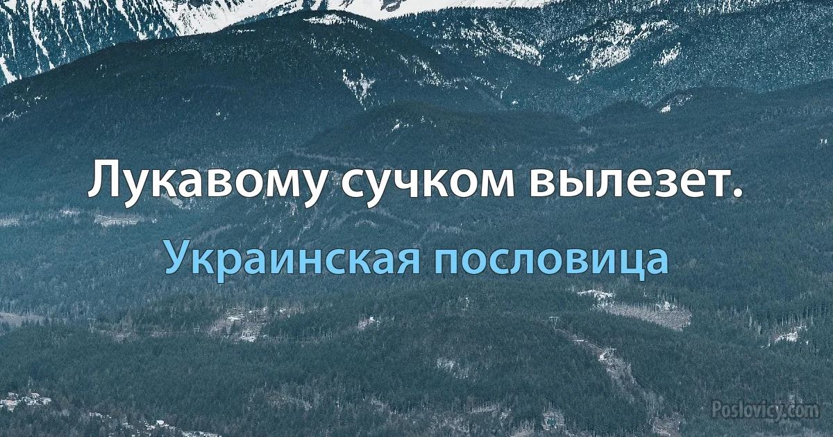 Лукавому сучком вылезет. (Украинская пословица)