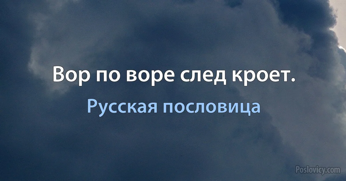 Вор по воре след кроет. (Русская пословица)