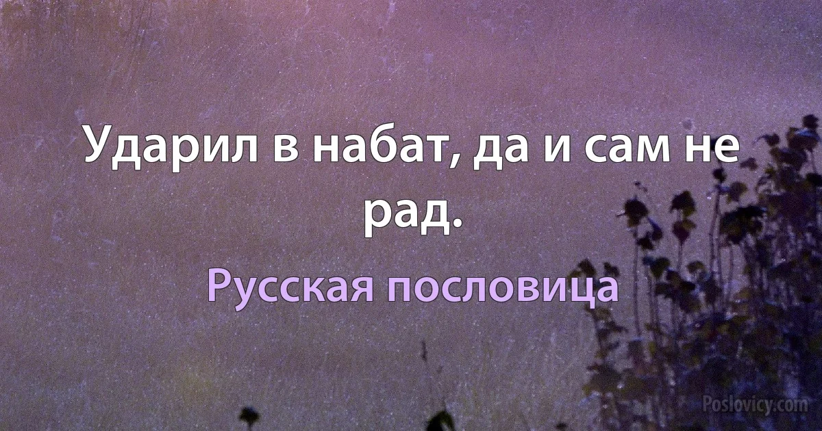 Ударил в набат, да и сам не рад. (Русская пословица)