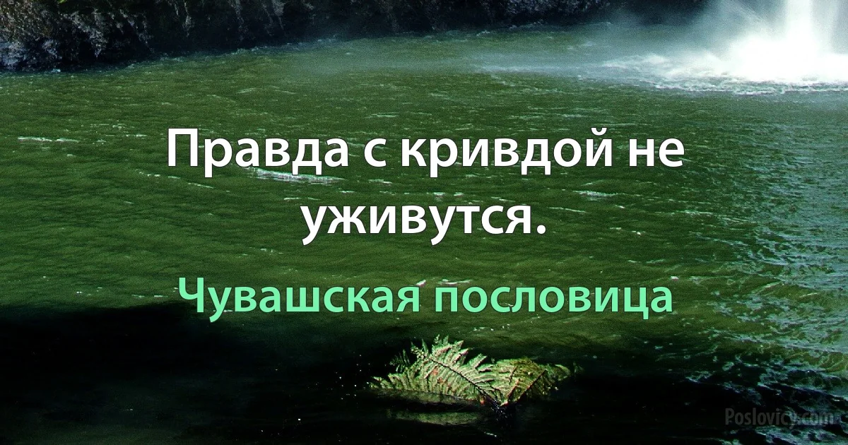 Правда с кривдой не уживутся. (Чувашская пословица)