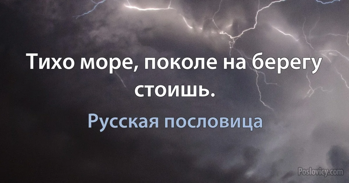 Тихо море, поколе на берегу стоишь. (Русская пословица)