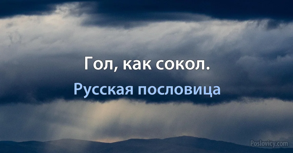 Гол, как сокол. (Русская пословица)