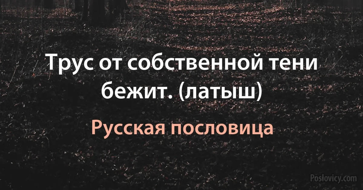 Трус от собственной тени бежит. (латыш) (Русская пословица)