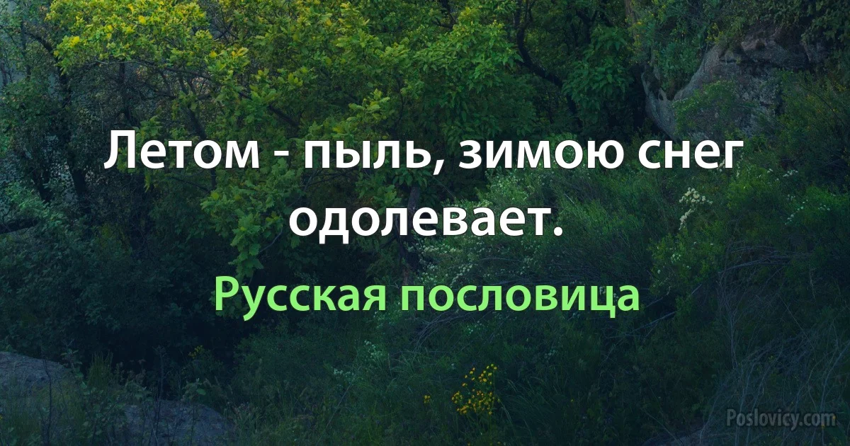 Летом - пыль, зимою снег одолевает. (Русская пословица)