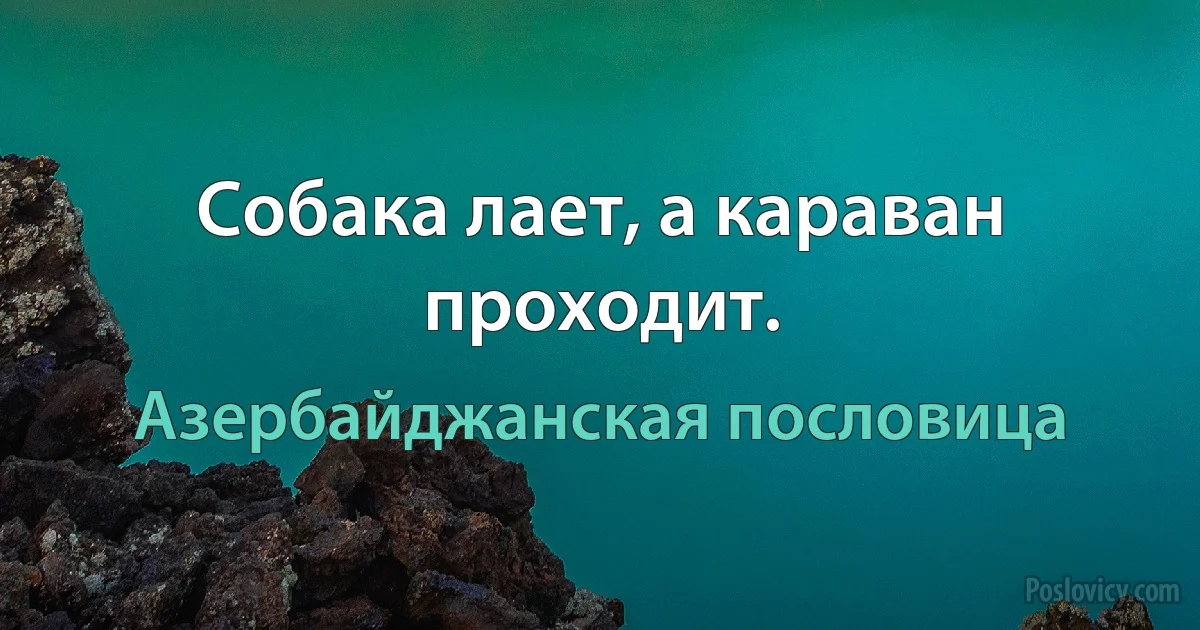 Собака лает, а караван проходит. (Азербайджанская пословица)