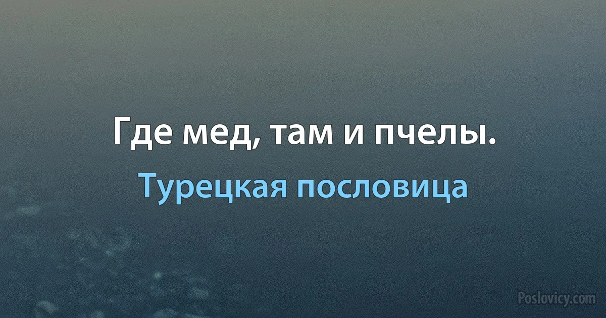 Где мед, там и пчелы. (Турецкая пословица)