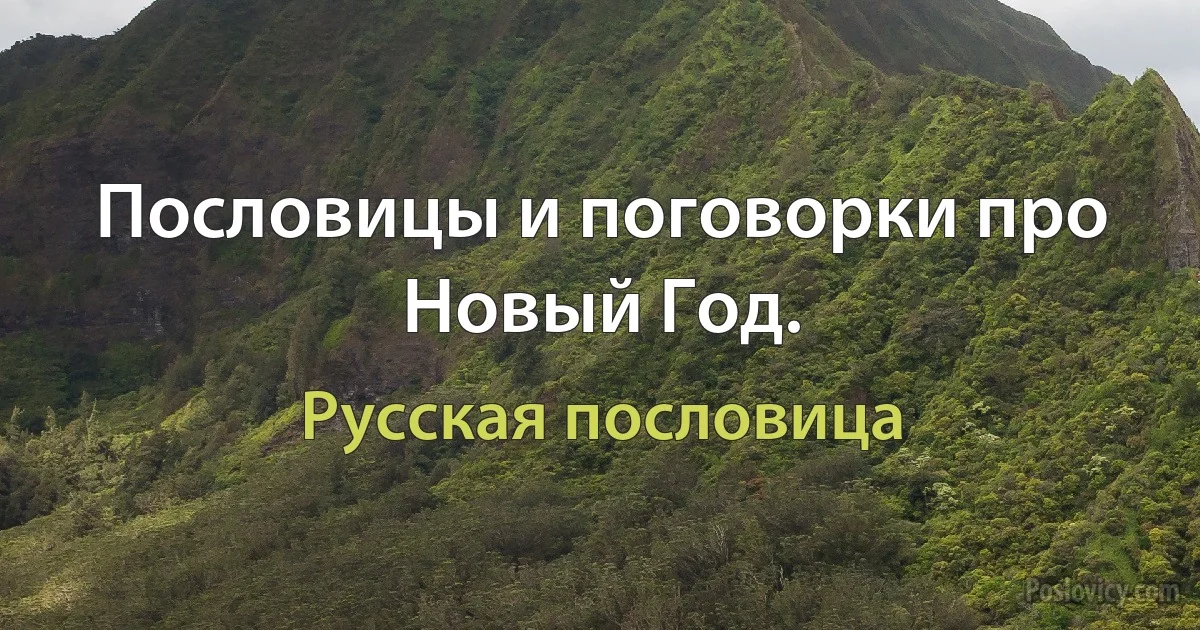 Пословицы и поговорки про Новый Год. (Русская пословица)