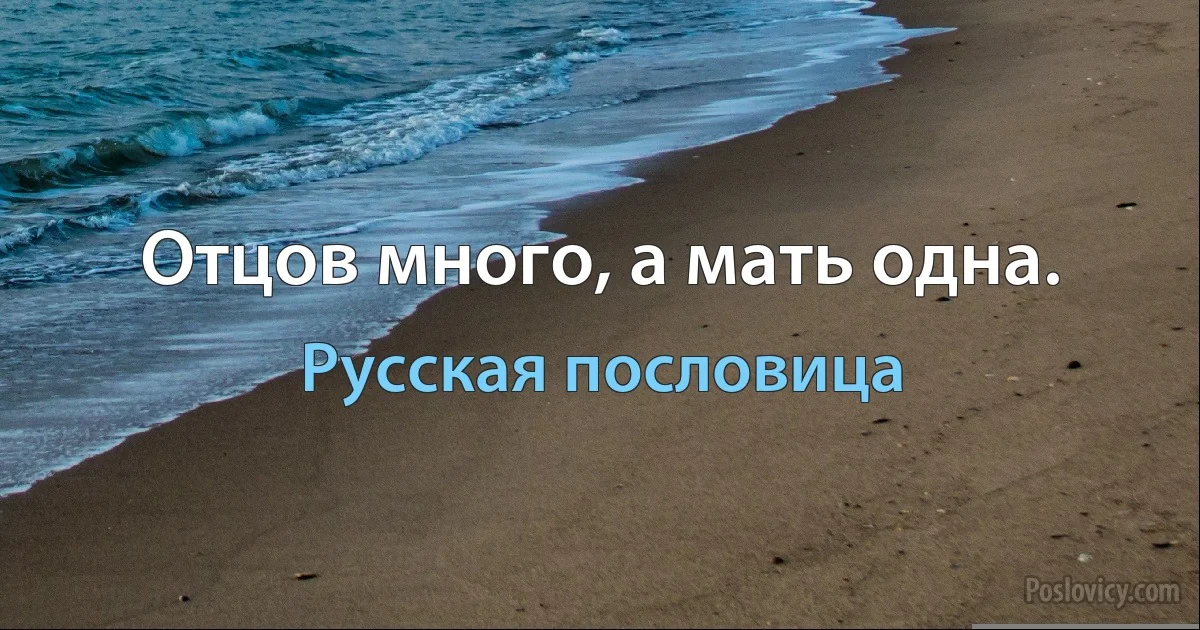 Отцов много, а мать одна. (Русская пословица)