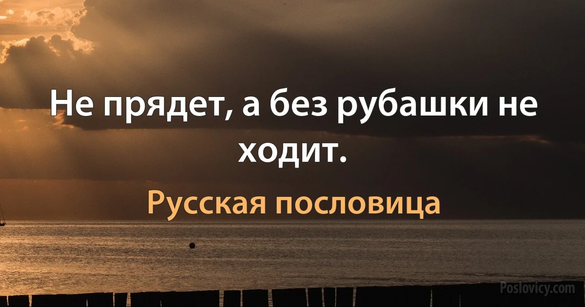 Не прядет, а без рубашки не ходит. (Русская пословица)