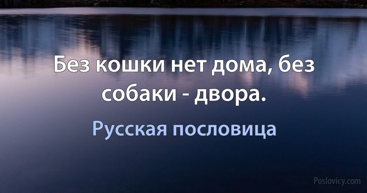 Без кошки нет дома, без собаки - двора. (Русская пословица)