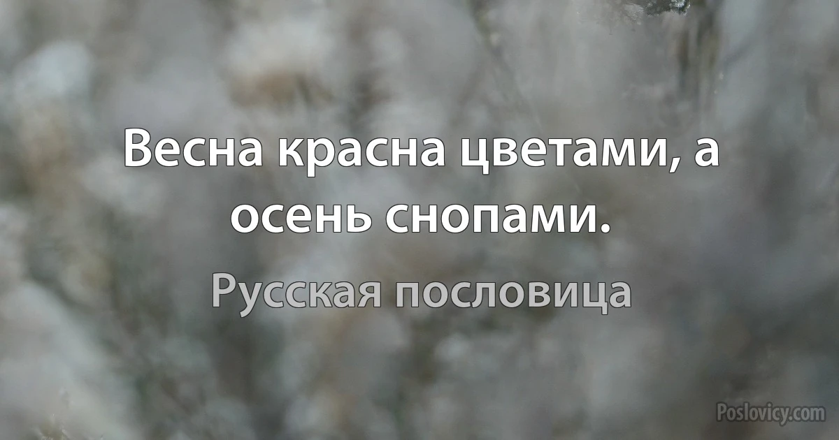 Весна красна цветами, а осень снопами. (Русская пословица)