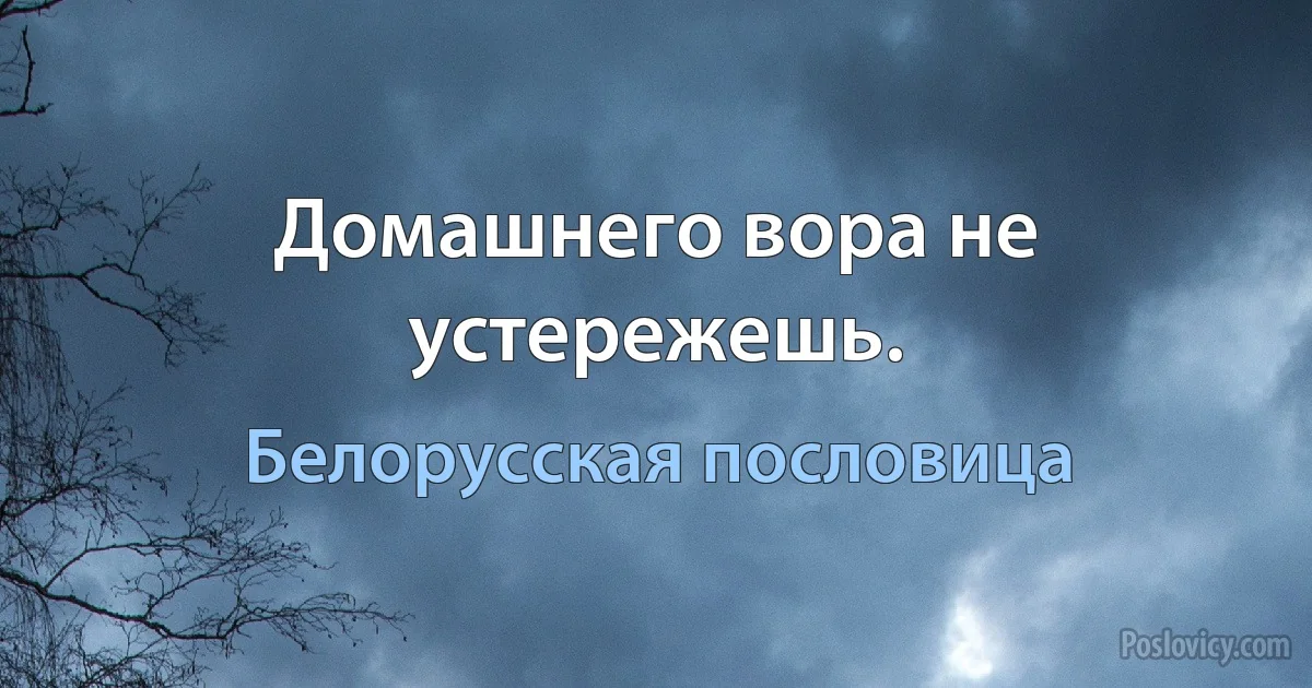 Домашнего вора не устережешь. (Белорусская пословица)